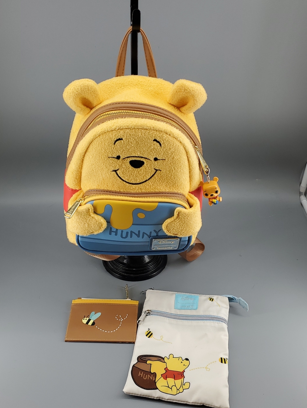 Disney Winnie the Pooh Plush Mini Backpack With Wallet And Zip Pouch